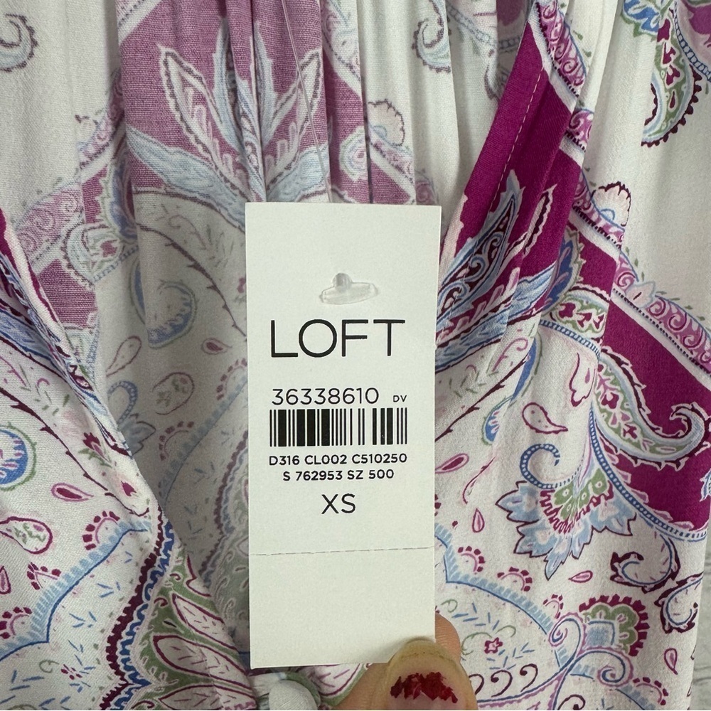 LOFT Geo Godet Halter Swing Dress Brand New With Tags Size XS - Picture 4 of 8